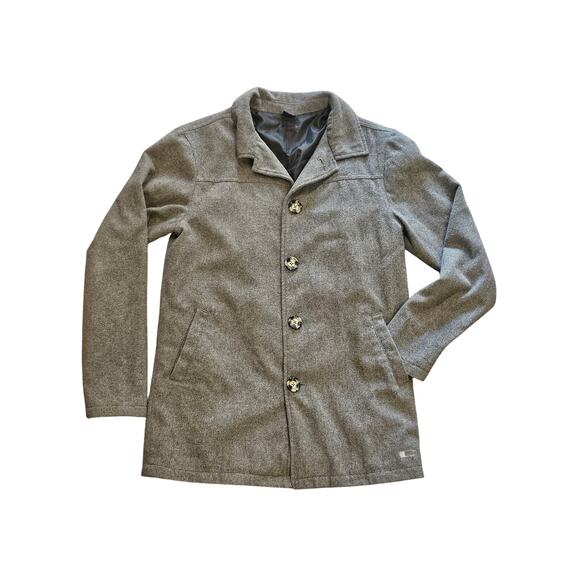 Oakley wool blend lined over pea coat mens small lightweight gray field chore - Picture 1 of 6